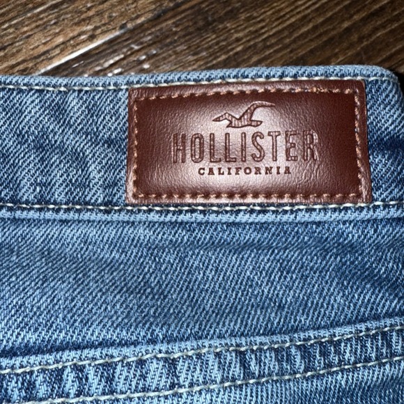 Hollister High Rise Slim Straight Jeans Distressed Ripped Frayed Hem W29 L26 - Picture 10 of 10